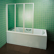 Ravak VS3 Шторка на ванну 129,6x140h см, прозрачное стекло 3 мм, цвет: белый 795V0100Z1