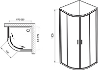 Ravak BLCP4 Душевой уголок 89,5x190h см, прозрачное стекло 6 мм, цвет: сатин 3B270U00Z1