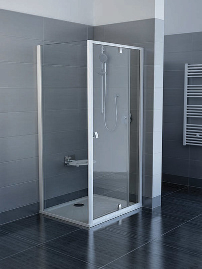 Ravak PPS-80 Pivot Душевая перегородка 80 см, прозрачное стекло, цвет: сатин 90G40U00Z1