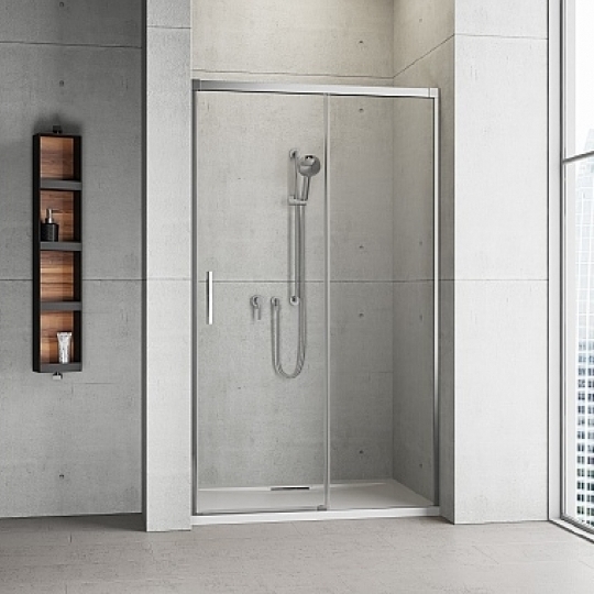 Radaway Idea DWJ Душевая дверь в нишу, левая, прозрачная 6 мм, 100х200,5h см, цвет: хром глянцевый 387014-01-01R