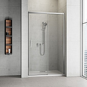 Radaway Idea DWJ Душевая дверь в нишу, левая, прозрачная 6 мм, 110х200,5h см, цвет: хром глянцевый 387015-01-01R