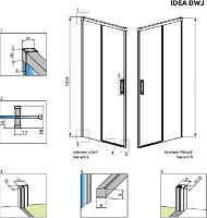 Radaway Idea DWJ Душевая дверь в нишу, левая, прозрачная 6 мм, 130х200,5h см, цвет: хром глянцевый 387017-01-01R