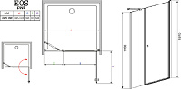 Душевая дверь в нишу Radaway Eos DWS 100 R 37990-01-01NR