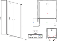 Radaway Eos DWD 70 Душевая дверь в нишу прозрачное стекло 71x197h см, цвет: хром 37783-01-01N