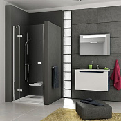 Ravak Smartline Душевая дверь в нишу 100x190h см распашная левая, прозрачное стекло, цвет: хром 0SLABA00Z1