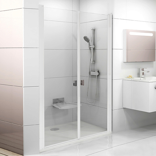 Ravak CSDL2-120 Chrome Душевая дверь в нишу 120,5x195h см распашная, прозр. стекло 6 мм, цвет: белый 0QVGC10LZ1
