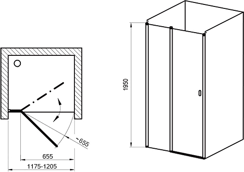 Ravak CSD2-120 Chrome Душевая дверь в нишу 120,5x195h см распашная, прозр. стекло 6 мм, цвет: белый 0QVGC100Z1