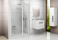 Ravak CSD2-120 Chrome Душевая дверь в нишу 120,5x195h см распашная, прозр. стекло 6 мм, цвет: белый 0QVGC100Z1