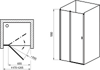 Ravak CSD2-120 Chrome Душевая дверь в нишу 120,5x195h см распашная, прозр. стекло 6 мм, цвет: белый 0QVGC100Z1