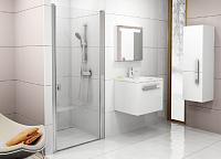 Ravak CSD1-80 Chrome Душевая дверь в нишу 80,5x195h см распашная, прозрачное стекло 6 мм, цвет: хром 0QV40C00Z1