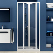 Ravak SDZ3-90 Supernova Душевая дверь в нишу 91x185h см складная, прозрачное стекло 3 мм, цвет:белый 02V70100Z1