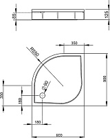 Radaway Paros A Душевой поддон из композита, 90х90х12,5h см, цвет: белый глянцевый MBA9090-03-1