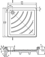 Ravak Angela Поддон для душа под облицовку 80x80x18,5h см, цвет: белый A004401320