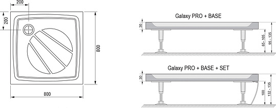 Ravak Perseus Pro Поддон для душа 80x80x3h см, цвет: белый XA034401010