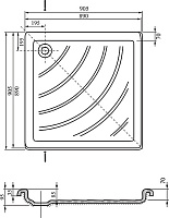 Ravak Angela Поддон для душа 89x89x9,5h см, цвет: белый A017701220