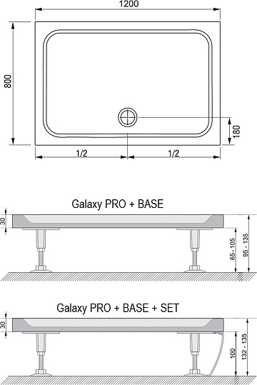 Ravak Gigant Pro Chrome Поддон для душа 120х80x3h см, цвет: белый XA04G401010