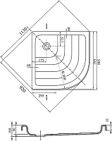 Ravak Ronda Поддон для душа 80,5х80,5x10h см, цвет: белый A214001220
