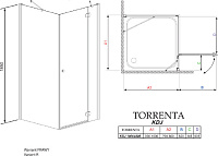 Душевой уголок Radaway Torrenta KDJ 100x80 прозрачное стекло R 32242-01-01NR