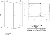 Душевой уголок Radaway Torrenta KDJ 100x90 прозрачное стекло R 32246-01-01NR