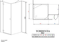 Душевой уголок Radaway Torrenta KDJ 100x80 прозрачное стекло L 32242-01-01NL
