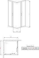 Radaway Premium Plus D Душевой уголок 100х190h см, универсальный, Easy Clean, цвет: хром глянцевый 30434-01-01N