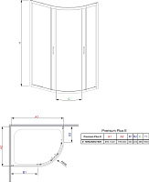 Radaway Premium Plus E Душевой уголок 100х190h см, универсальный, Easy Clean, цвет: хром глянцевый 30491-01-06N