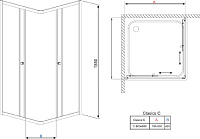 Душевой уголок Radaway Classic C 80 прозрачное стекло 30060-01-01