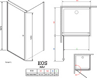 Душевой уголок Radaway Eos KDJ 80x100 прозрачное стекло L 37543-01-01NL
