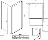 Душевой уголок Radaway Eos KDJ 80x100 прозрачное стекло R 37543-01-01NR