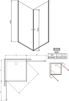 Душевой уголок Radaway Eos KDD 90 прозрачное стекло 37203-01-01N