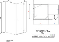 Душевой уголок Radaway Torrenta KDJ 90 прозрачное стекло R 32202-01-01NR