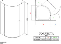 Душевой уголок Radaway Torrenta PDJ 90 прозрачное стекло L 31700-01-01N