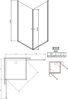 Душевой уголок Radaway Eos KDD 100 прозрачное стекло 37223-01-01N