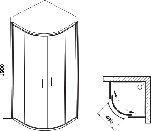 Ravak BLCP4 Blix Душевой уголок 79,5x190h см, рифленое стекло 6 мм, цвет: сатин 3B240U00ZG
