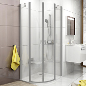 Ravak CSKK4 Chrome Душевой уголок 80x195h см, прозрачное стекло 6 мм, цвет: сатин 3Q140U00Z1