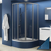 Ravak SKCP4 Supernova Душевой уголок 89,5x170h см, прозрачное стекло 3 мм, цвет: сатин 31177VU0011