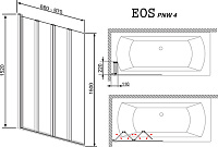 Шторка на ванну Radaway Eos PNW 4 205401-101
