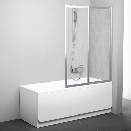 Ravak VS2 Шторка на ванну 104,5x140h см, рифленое стекло, цвет: сатин 796M0U0041