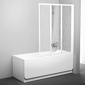 Ravak VS3 Шторка на ванну 114,6x140h см, рифленое стекло, цвет: белый 795S010041