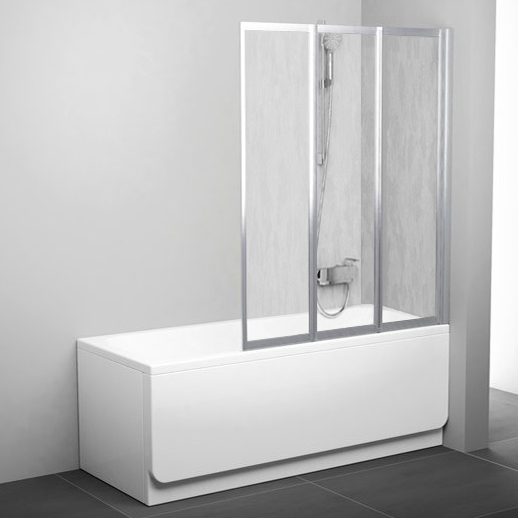 Ravak VS3 Шторка на ванну 114,6x140h см, рифленое стекло, цвет: сатин 795S0U0041