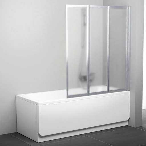 Ravak VS3 Шторка на ванну 129,6x140h см, рифленое стекло 3 мм, цвет: сатин 795V0U00ZG