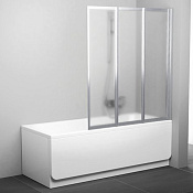 Ravak VS3 Шторка на ванну 129,6x140h см, рифленое стекло 3 мм, цвет: сатин 795V0U00ZG