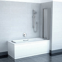 Ravak VS3 Шторка на ванну 129,6x140h см, прозрачное стекло 3 мм, цвет: сатин 795V0U00Z1