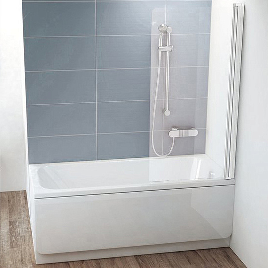 Ravak CVS1 Шторка на ванну правая 80x150h см, прозрачное стекло 6 мм, цвет: белый 7QR40100Z1