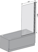 Ravak CVS1 Шторка на ванну правая 80x150h см, прозрачное стекло 6 мм, цвет: сатин 7QR40U00Z1