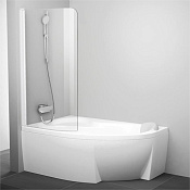 Ravak Rosa CVSK1 Шторка на ванну левая 85x150h см, прозрачное стекло 6 мм, цвет: белый 7QLM0100Y1