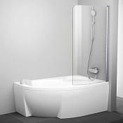 Ravak Rosa CVSK1 Шторка на ванну правая 85x150h см, прозрачное стекло 6 мм, цвет: хром 7QRM0C00Y1