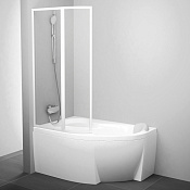 Ravak VSK2 Supernova Шторка на ванну левая 90,5x150h см, прозрачное стекло 3 мм, цвет: белый 76L70100Z1