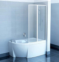 Ravak VSK2 Supernova Шторка на ванну правая 90,5x150h см, прозрачное стекло 3 мм, цвет: белый 76P70100Z1