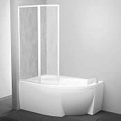 Ravak VSK2 Supernova Шторка на ванну левая 93,5x150h см, прозрачное стекло, цвет: белый 76L8010041
